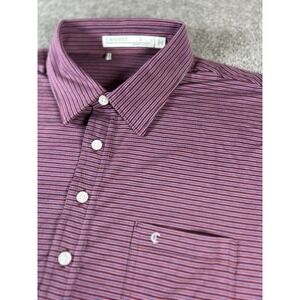 Criquet Polo Shirt Players Shirt Large Multicolor Striped Pima Cotton Stretch